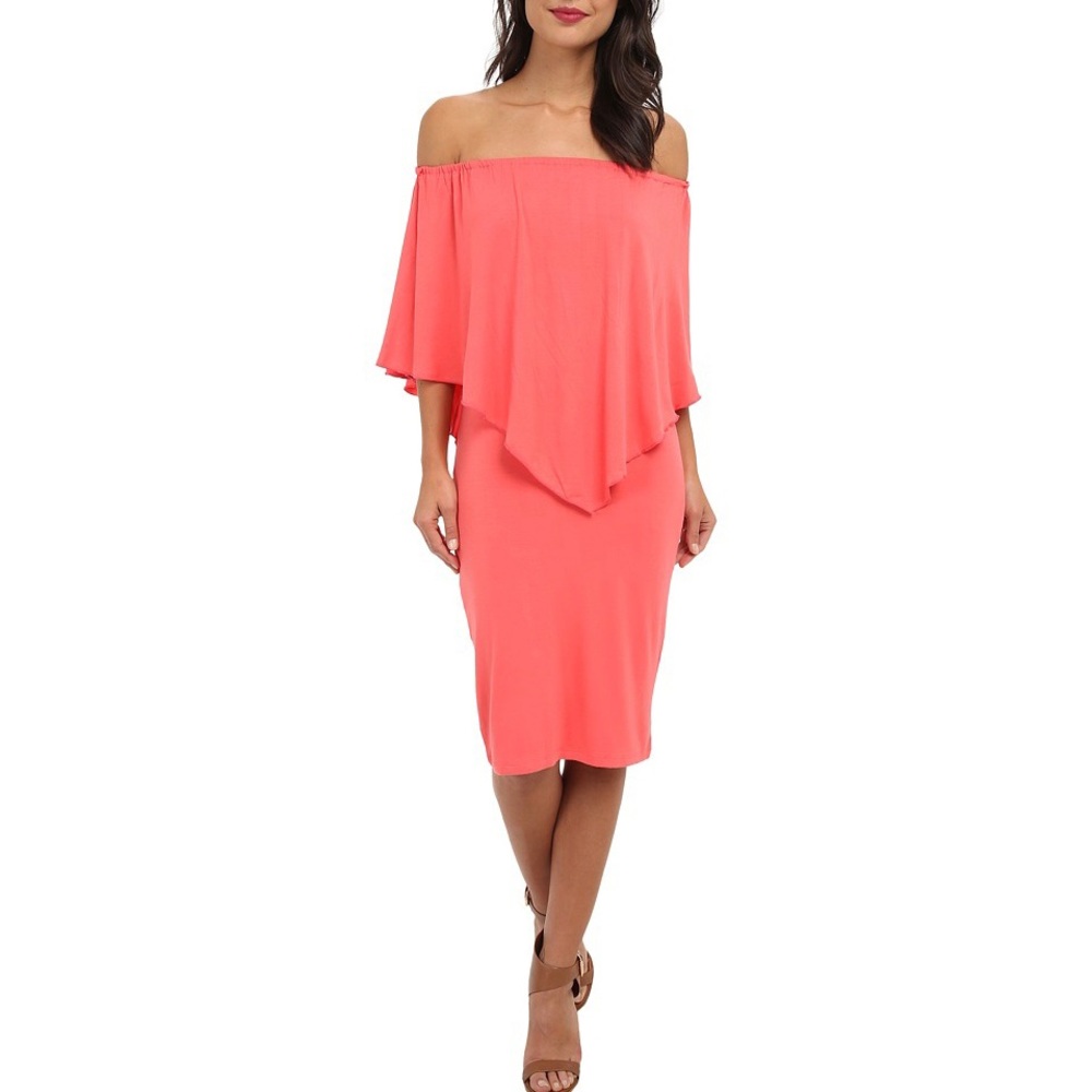 Culture Phit Nalah Off The Shoulder Coral Dress